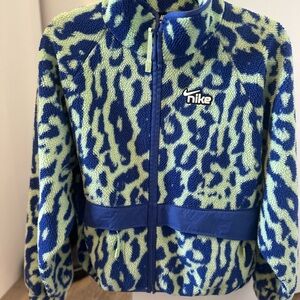 Nike Blue and Green Fleece Jacket